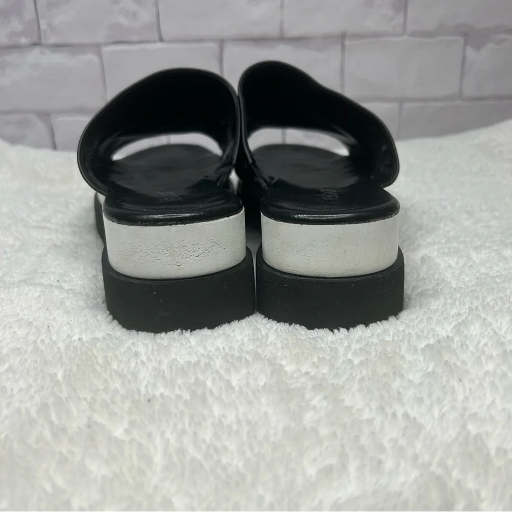 Gabor Black & White Platform Sandal Size 8